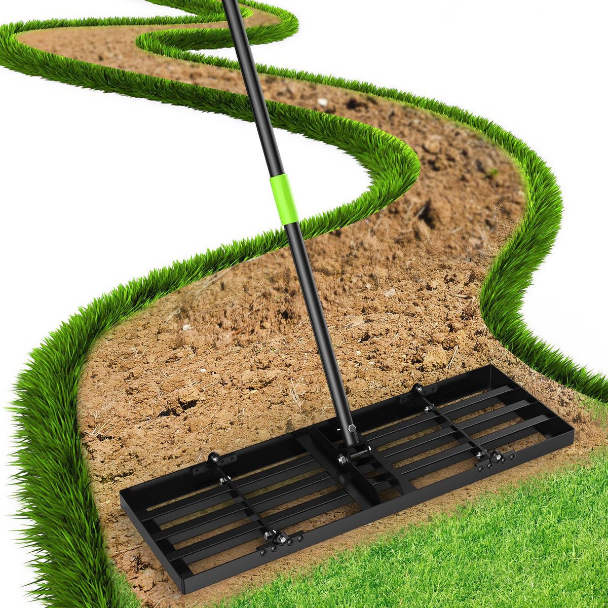 GARDTECH lawn leveling rake for soil preparation before overseeding