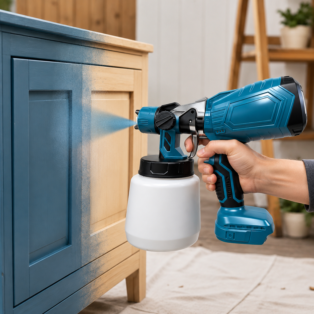 GARDTECH Brushless Cordless Paint Sprayer | Electric Spray Gun for House Painting (No Battery, Blue)