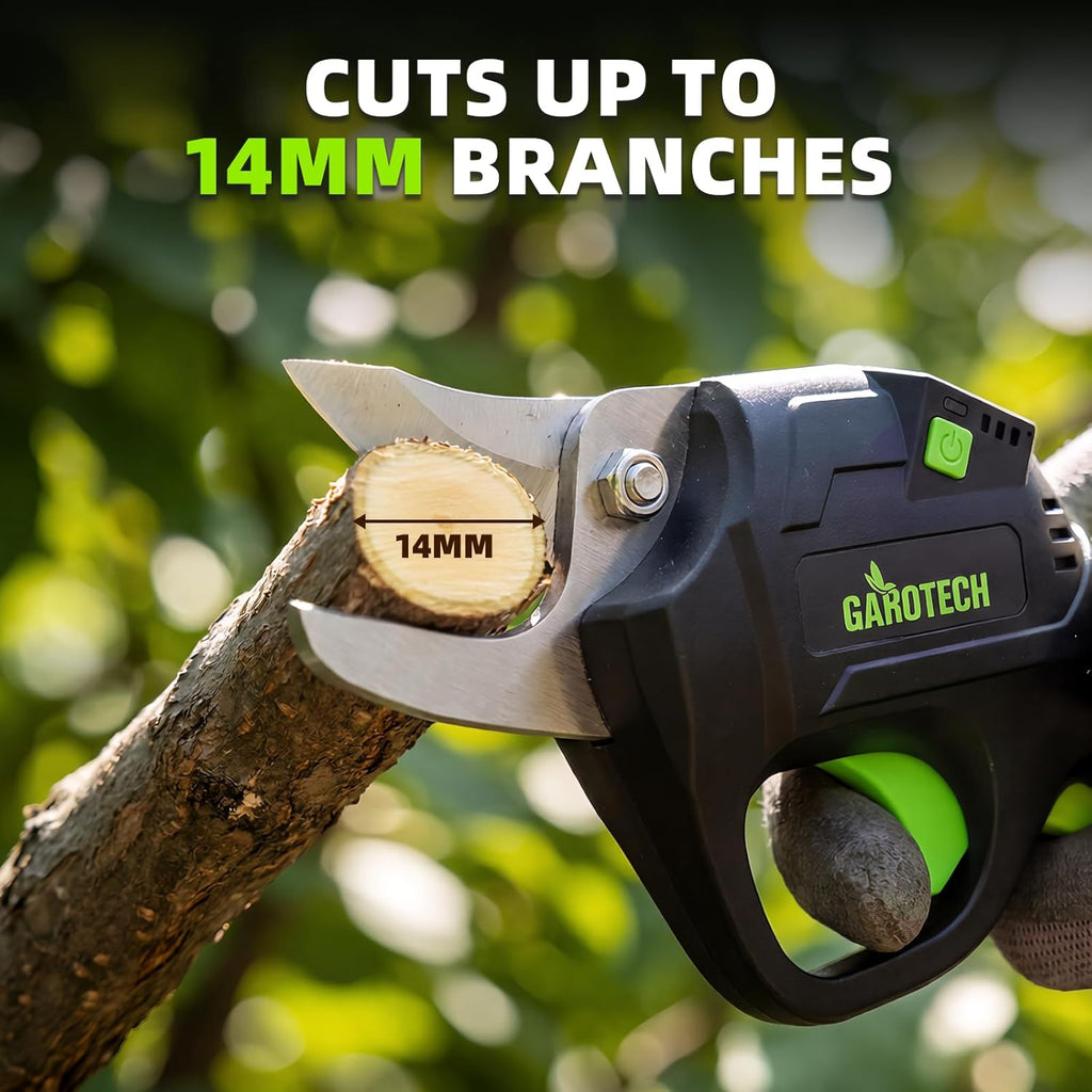 GARDTECH Cordless Electric Pruning Shears – 7.2V Brushless, 14mm Cut, Ultra-Lightweight One-Hand Pruner for Garden & Yard