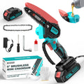 GARDTECH 6-Inch Brushless Cordless Mini Chainsaw | 24V Battery Powered Hand Saw with Auto Oiler