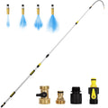 Evcitn Telescoping Gutter Cleaner Tool with 360° Rotating Wand & 3/4" Brass Shut-Off Valve | Extendable 4–20FT, Fits Standard Garden Hose
