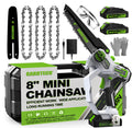 GARDTECH 8-Inch Mini Chainsaw Cordless, Portable Battery Powered Handheld Chain Saw with Dual Safety Lock for Wood Cutting & Pruning