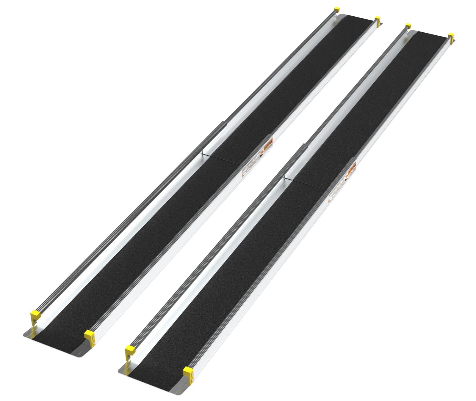 2.1m Adjustable Aluminum Wheelchair Ramp, 272kg Capacity Portable Telescopic Non-Slip Ramp for Home, Stairs & Steps