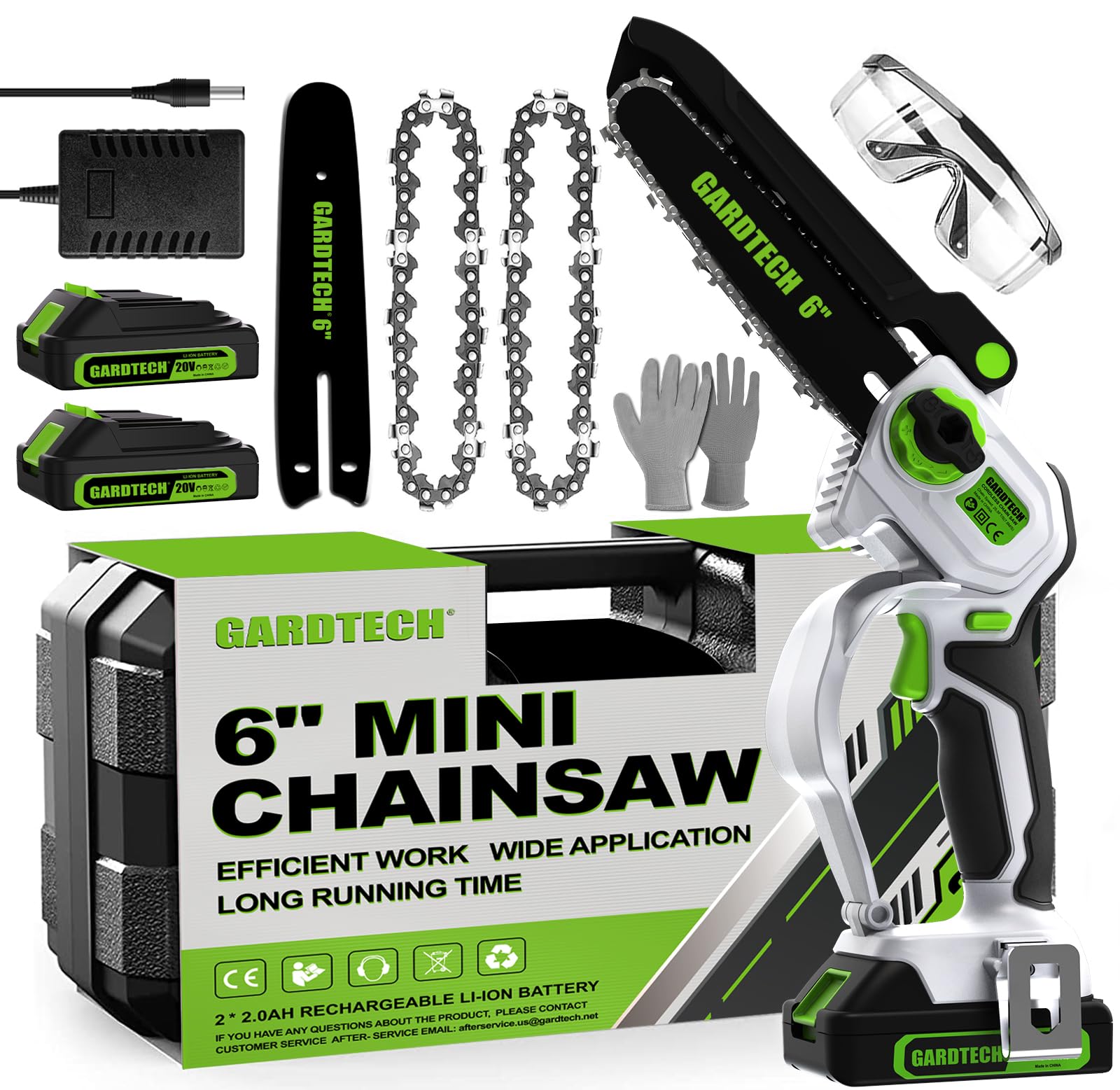 GARDTECH 6-Inch Cordless Mini Chainsaw – Lightweight Handheld Chain Saw for Pruning & Wood Cutting