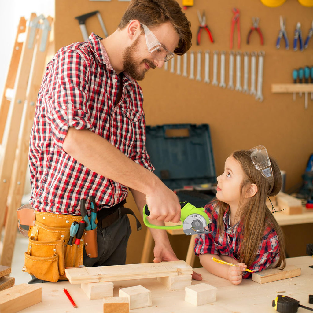 GARDTECH Cordless Electric Scissors 4V Rechargeable, Heavy Duty Rotary Cutter with LED for Cardboard, Fabric, Carpet & Crafts (Green)