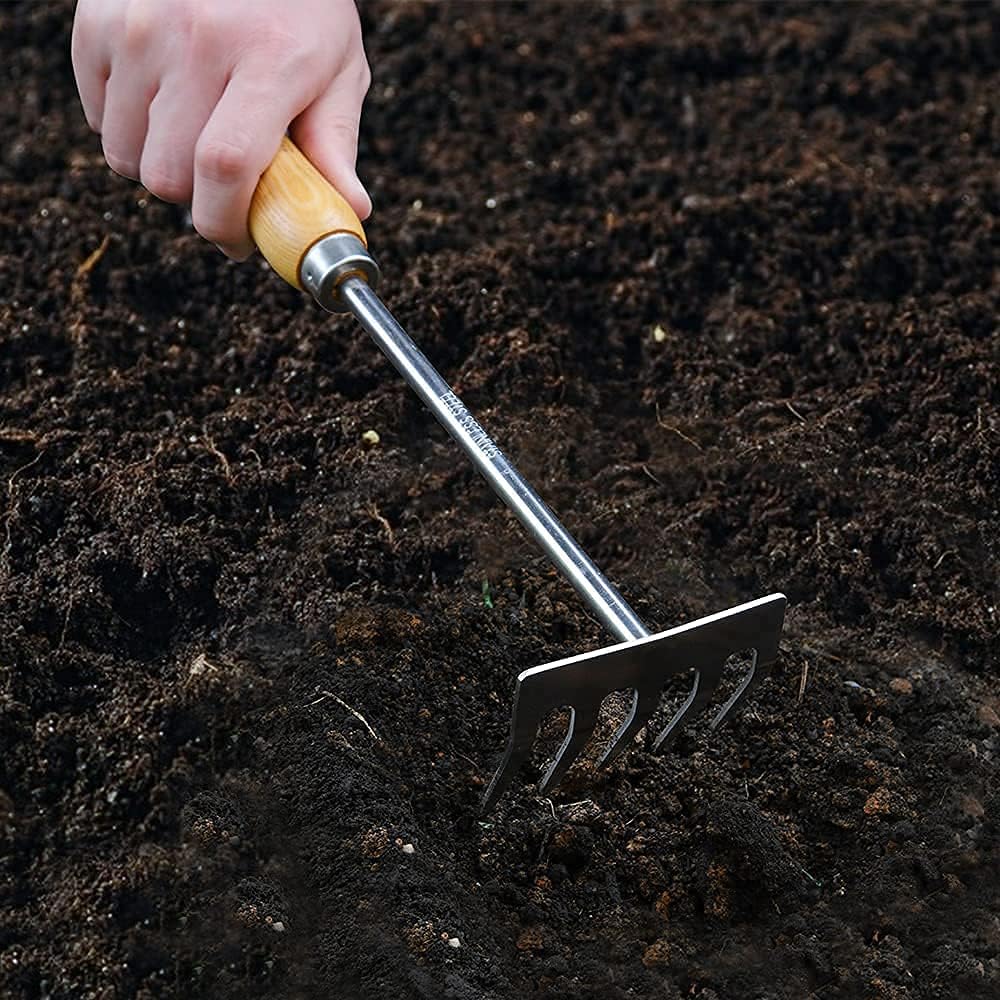 GARDTECH Garden Hand Tool Set – 3 Pieces Including Trowel, Transplant & Cultivator with Durable Ash Wood Handles & Stainless Steel, Perfect Gift for Gardeners