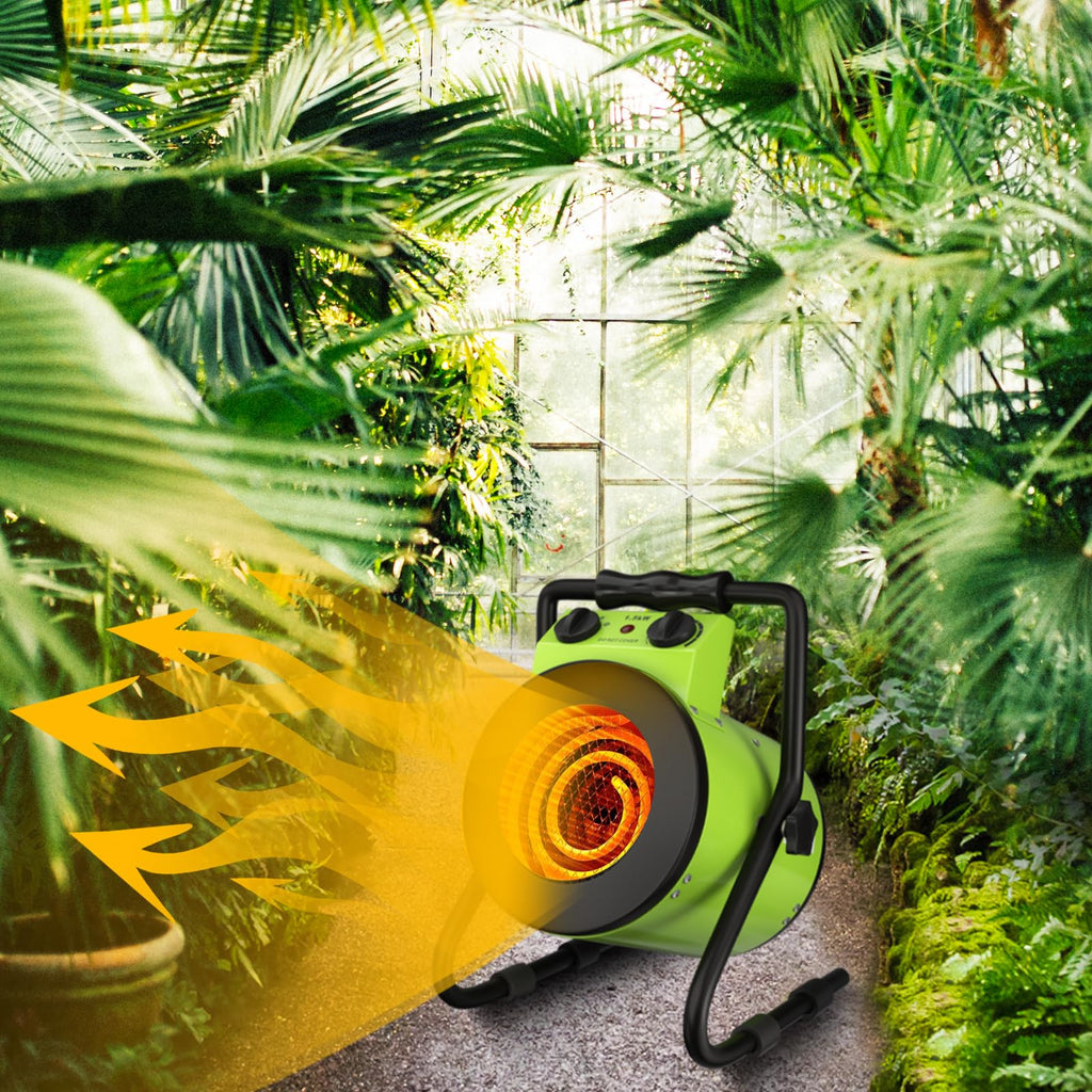 GARDTECH Greenhouse Heater with Digital Thermostat – 1500W Portable Outdoor Electric Heater with Overheat Protection, Strong Airflow, Fast Heating for Patio, Garage & Flower House