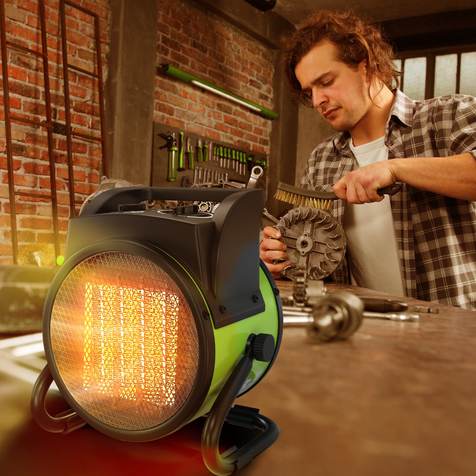 GARDTECH PTC Ceramic Electric Space Heater – Portable Indoor & Outdoor Heater with Overheat Safety, Fast Heating for Garage, Workshop & Greenhouse