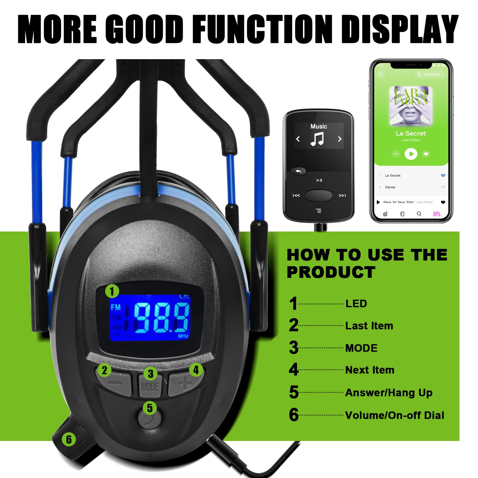 GARDTECH Hearing Protection with Bluetooth, FM Radio Earmuffs, NRR 29dB Hearing Protection Headphones