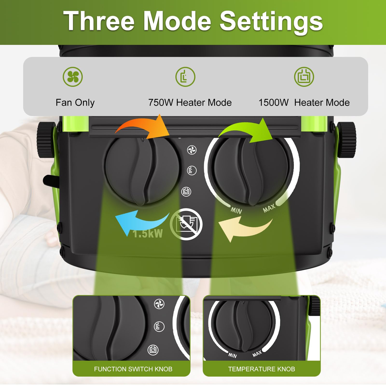 GARDTECH Outdoor Heater for Patio – Portable PTC Ceramic Electric Heater with Overheat Protection, Fast Heating for Garage, Workshop, Greenhouse & Tent