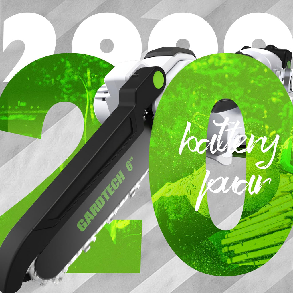 GARDTECH 6-Inch Cordless Mini Chainsaw – Lightweight Handheld Chain Saw for Pruning & Wood Cutting