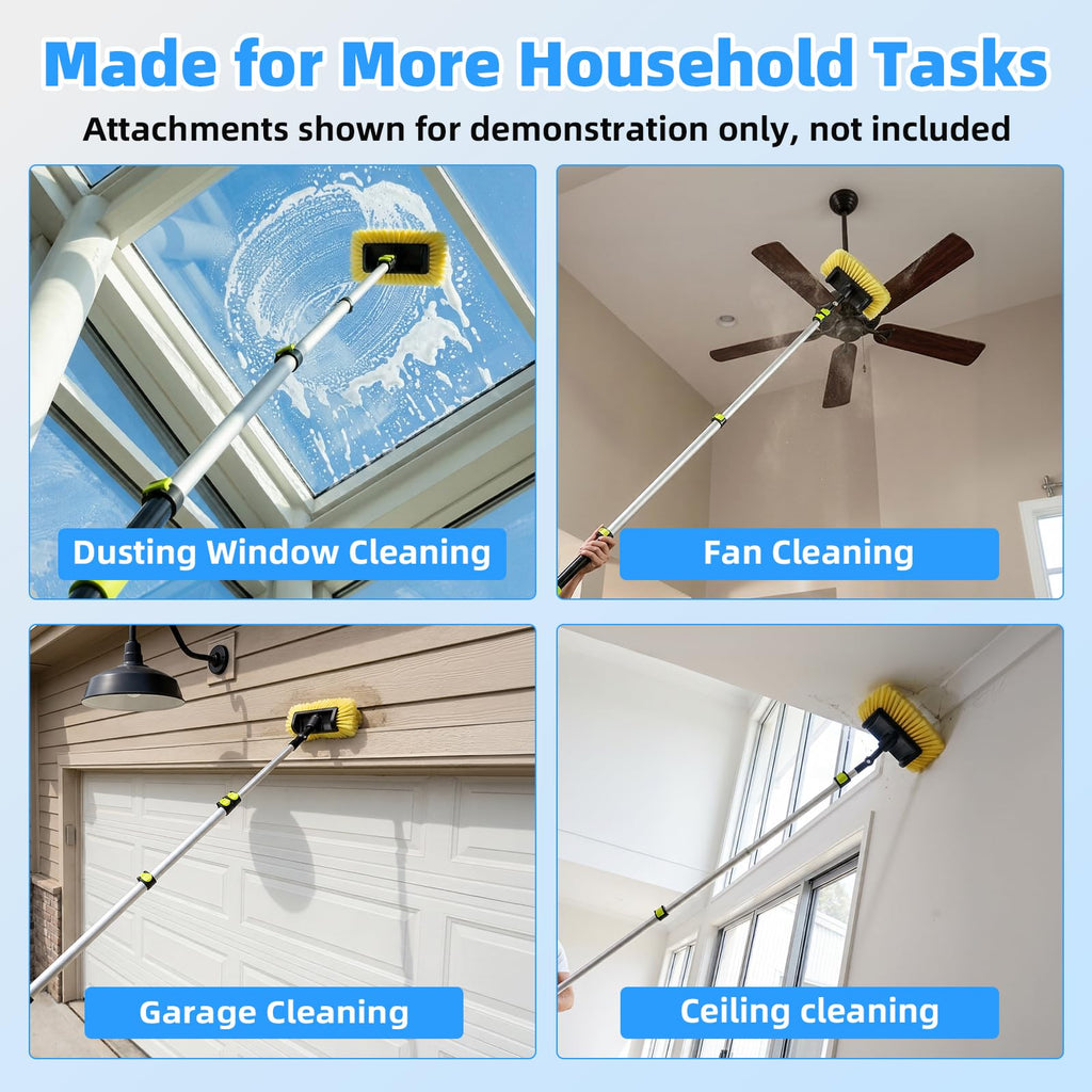 12 FT Long-Handle Car Wash Brush, GARDTECH Telescoping Aluminum Pole