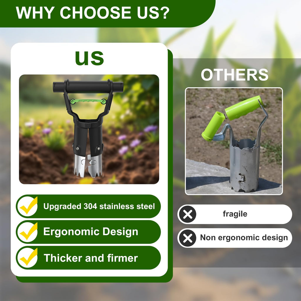 Gardtech Bulb Planter Hand Tool – 5-Inch Stainless Steel Garden Planter for Tulips, Planting Seeds & Soil Digging