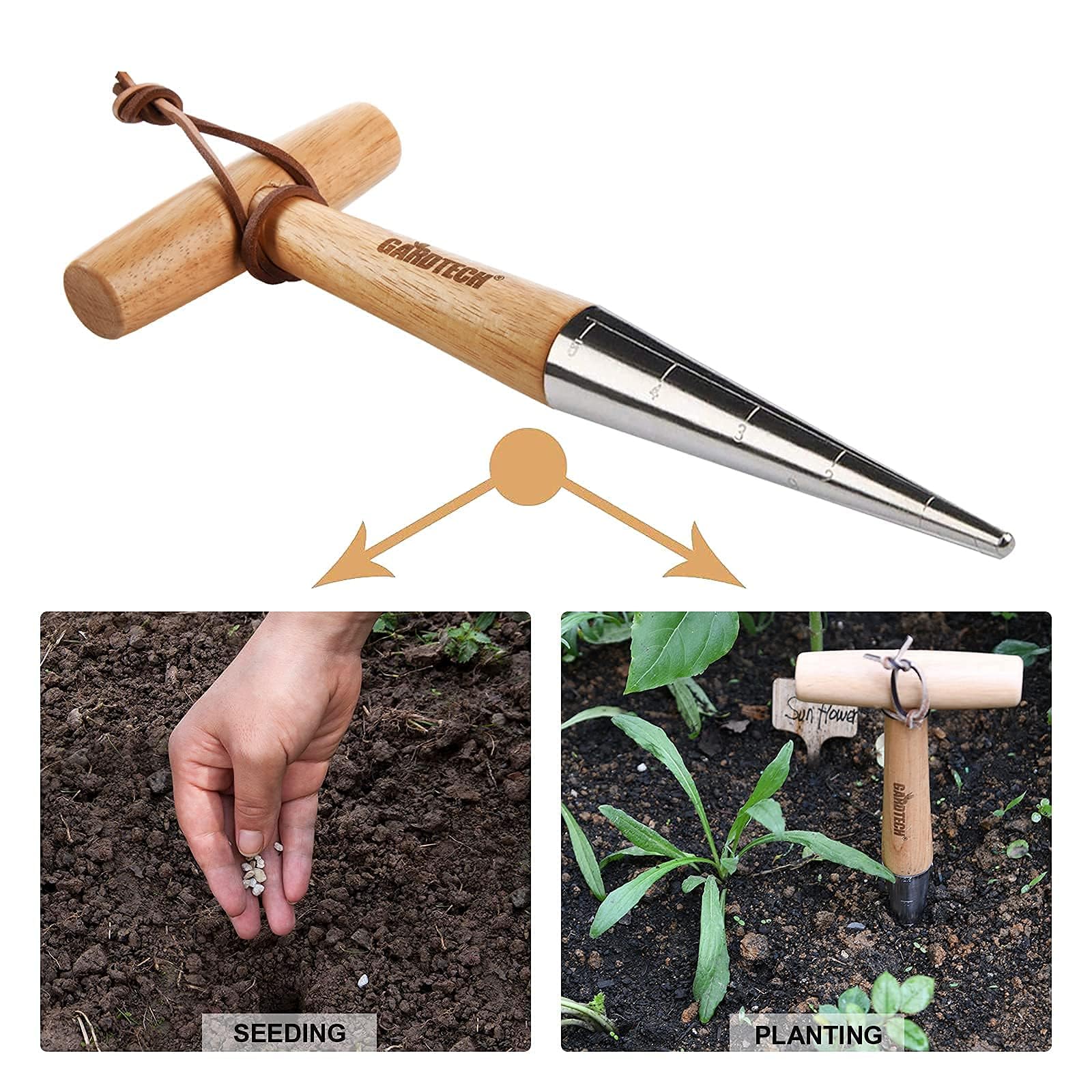 GARDTECH Garden Hand Tool Set – 3 Pieces Including Trowel, Transplant & Cultivator with Durable Ash Wood Handles & Stainless Steel, Perfect Gift for Gardeners