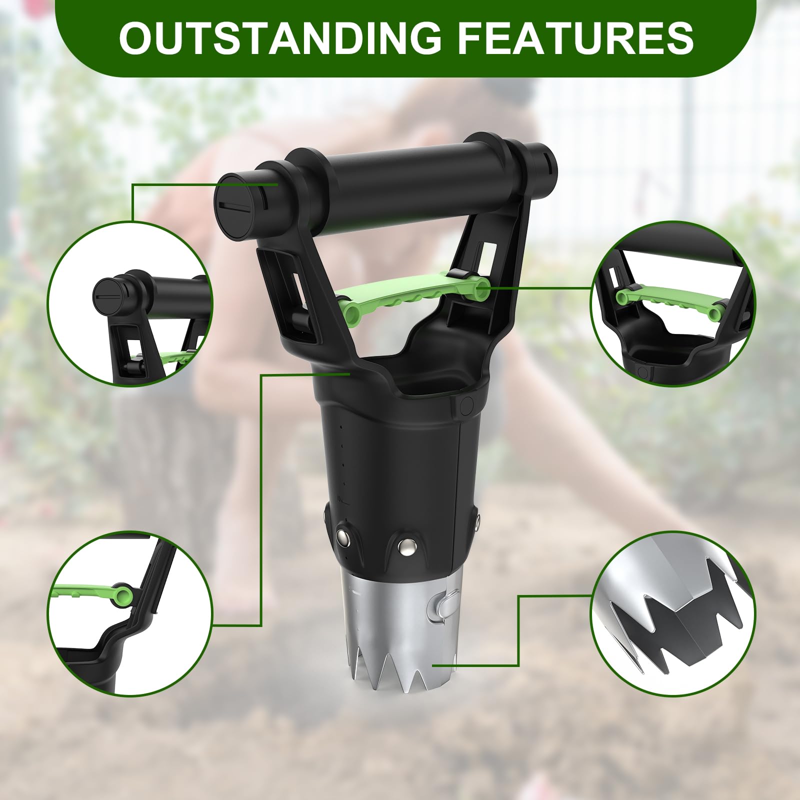 Gardtech Bulb Planter Hand Tool – 5-Inch Stainless Steel Garden Planter for Tulips, Planting Seeds & Soil Digging