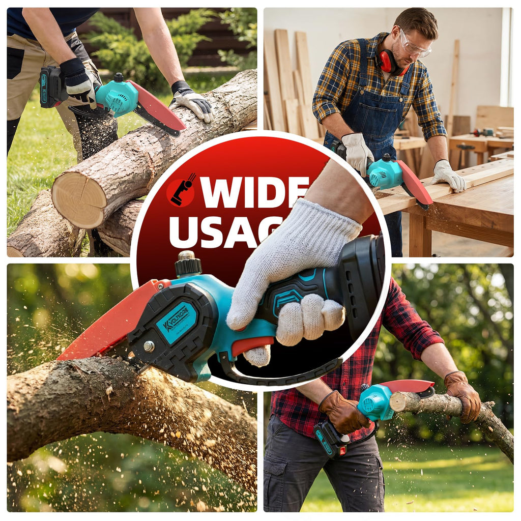 GARDTECH 6-Inch Brushless Cordless Mini Chainsaw | 24V Battery Powered Hand Saw with Auto Oiler