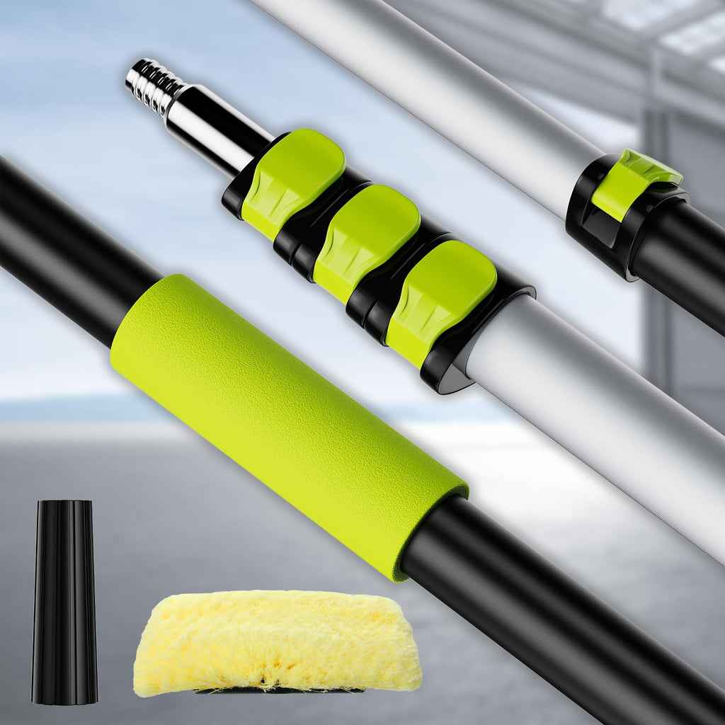 12 FT Long-Handle Car Wash Brush, GARDTECH Telescoping Aluminum Pole