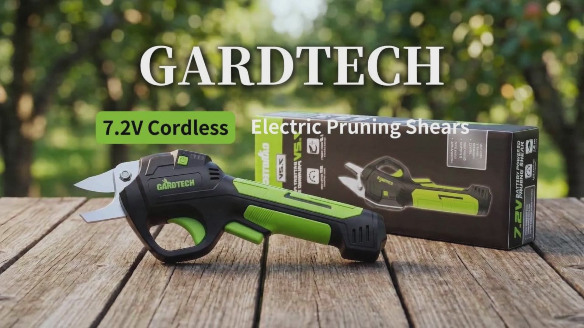 GARDTECH Cordless Electric Pruning Shears – 7.2V Brushless, 14mm Cut, Ultra-Lightweight One-Hand Pruner for Garden & Yard